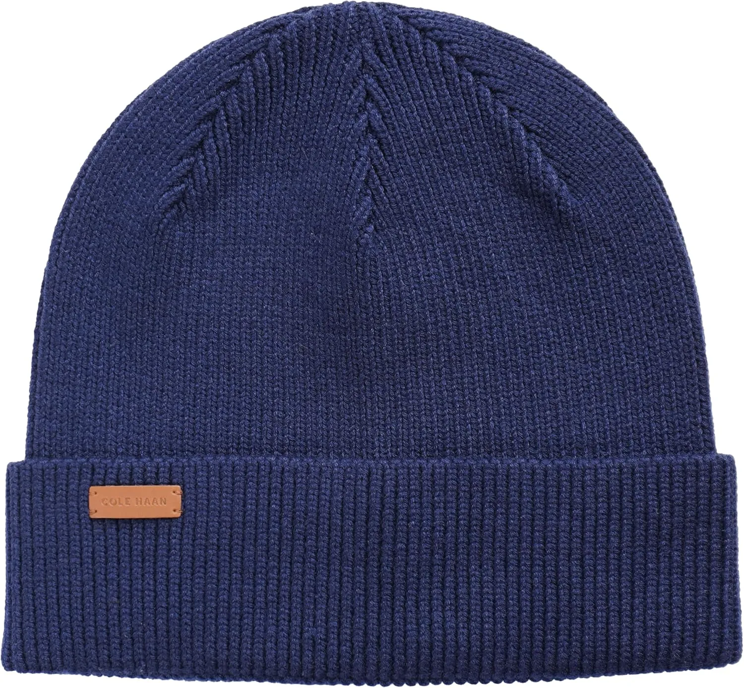 Cole Haan Heritage Rib Cuff Beanie Hat for Men, Warm Knit Wool Beanie with Classic Ribbed Design