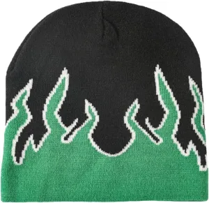 CORIRESHA Women Y2K Flame Beanie Knitted Hats Winter Fall Men Warm Skull Caps