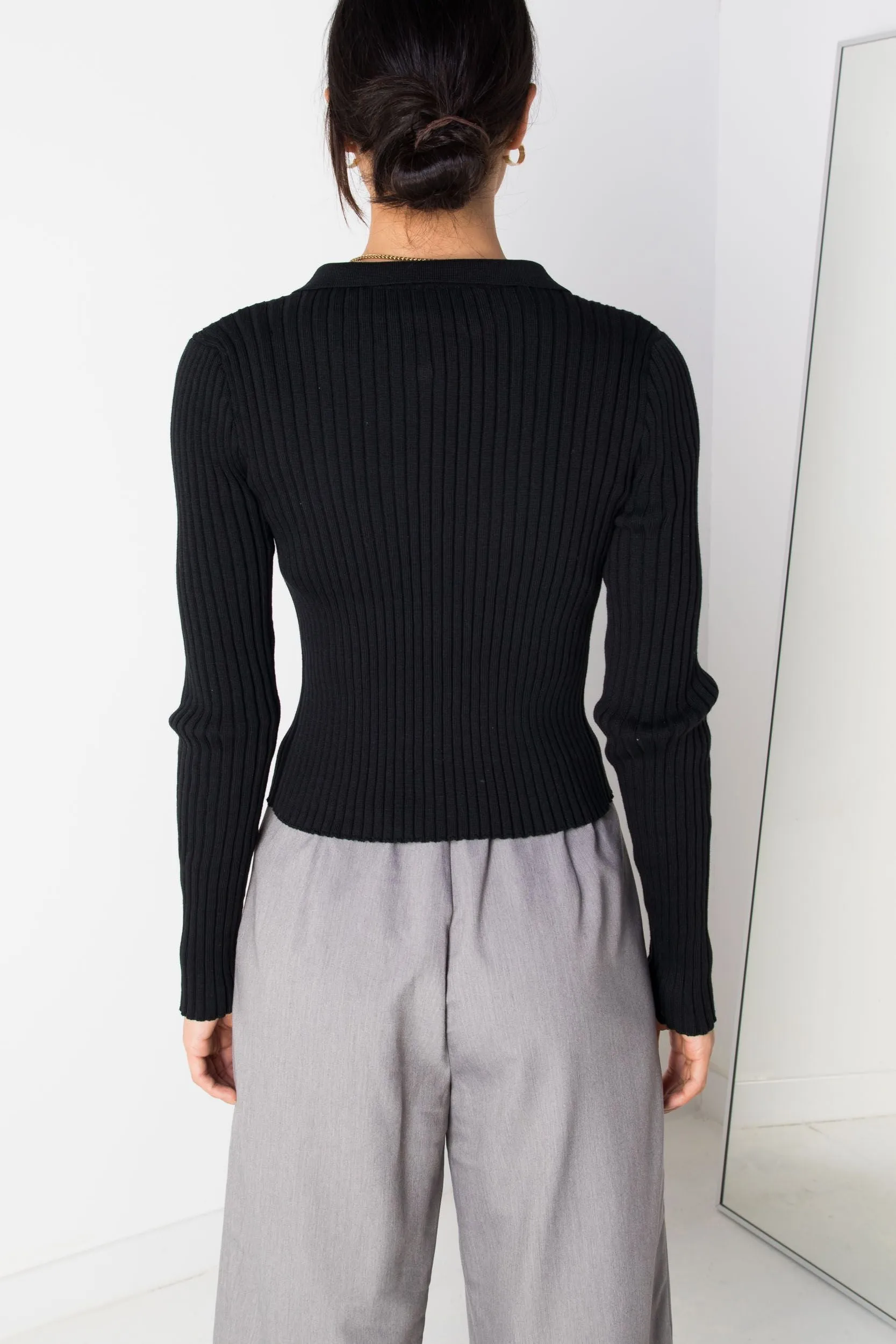 Daisy Street Knitted Collared Cardigan With Zip Detail