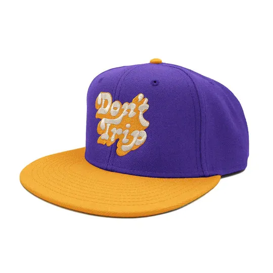 DON'T TRIP SIX PANEL SNAPBACK HAT - Los Angeles Lakers Purple   Gold