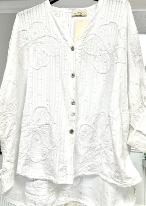 Embroidered Floral Cotton Blouse