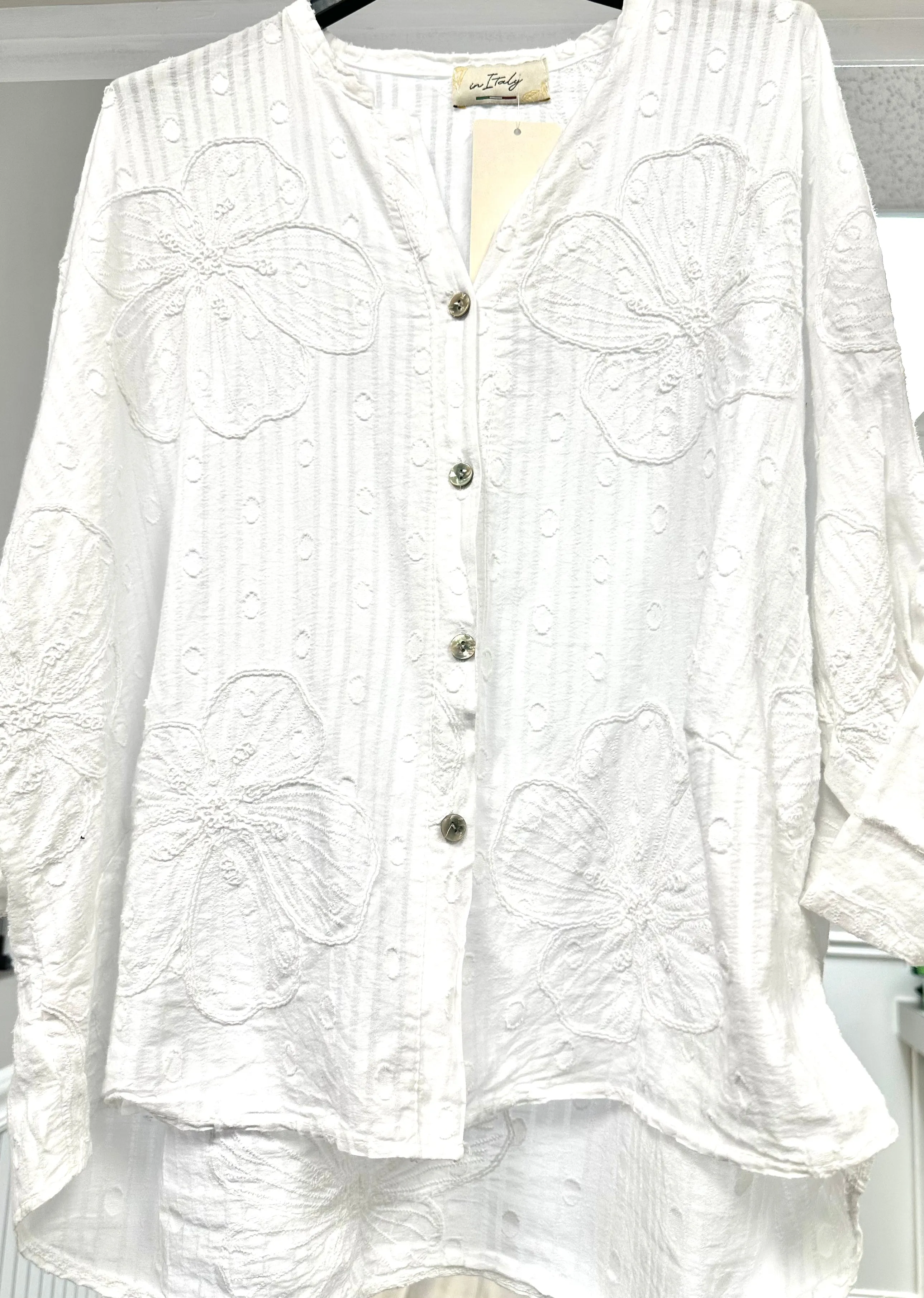 Embroidered Floral Cotton Blouse
