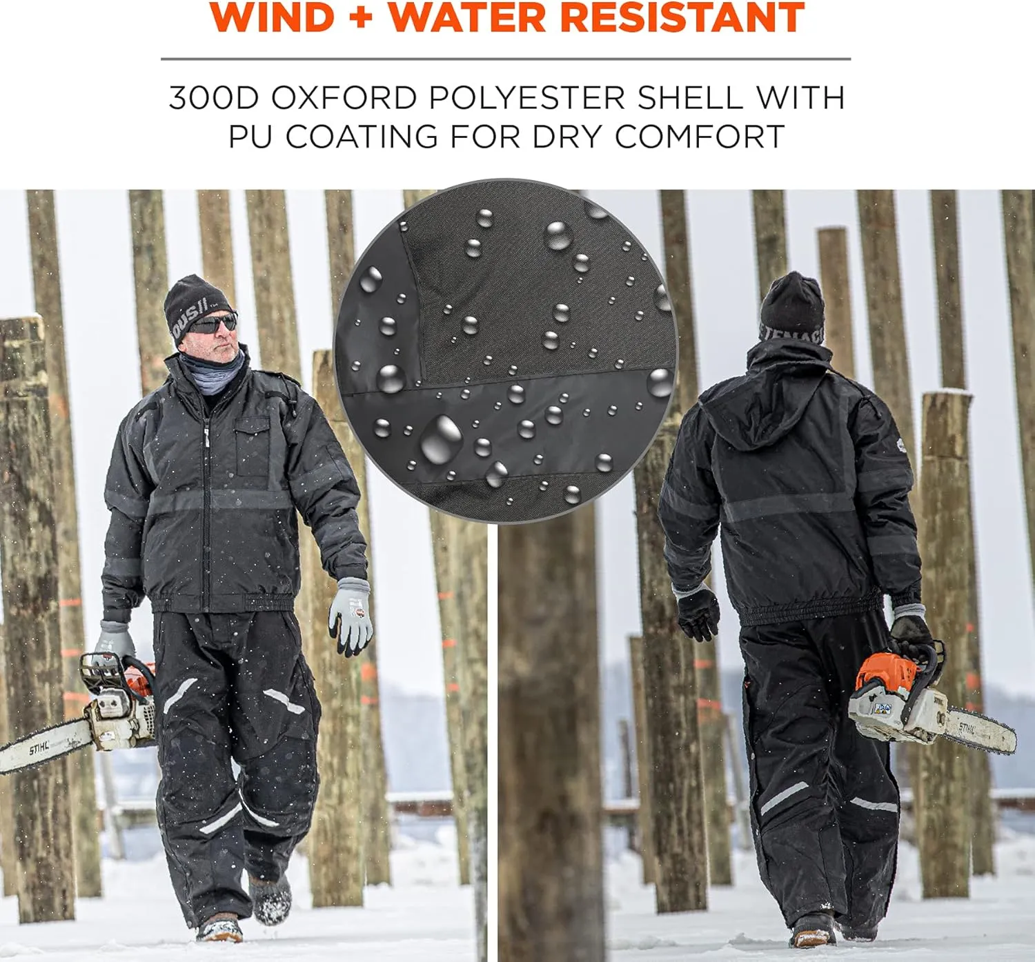 Ergodyne Unisex Adult Enhanced Visibility For Night Or Low Conditions Winter Jacket, Black, 4X-Large US