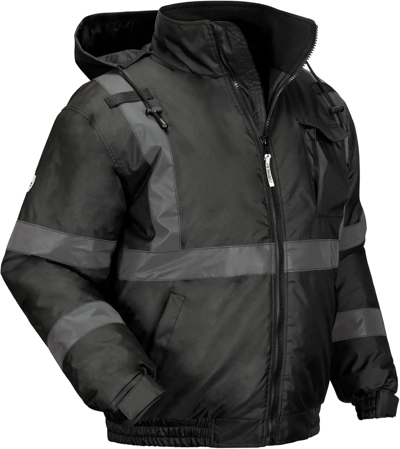Ergodyne Unisex Adult Enhanced Visibility For Night Or Low Conditions Winter Jacket, Black, 4X-Large US