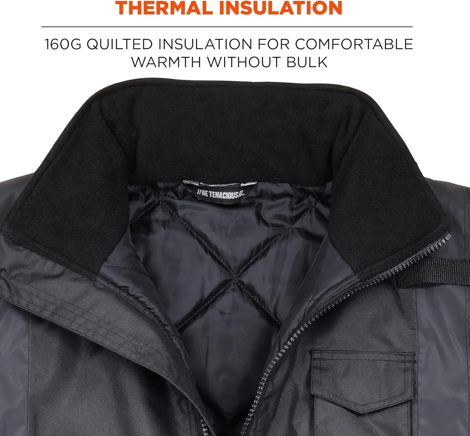 Ergodyne Unisex Adult Enhanced Visibility For Night Or Low Conditions Winter Jacket, Black, 4X-Large US