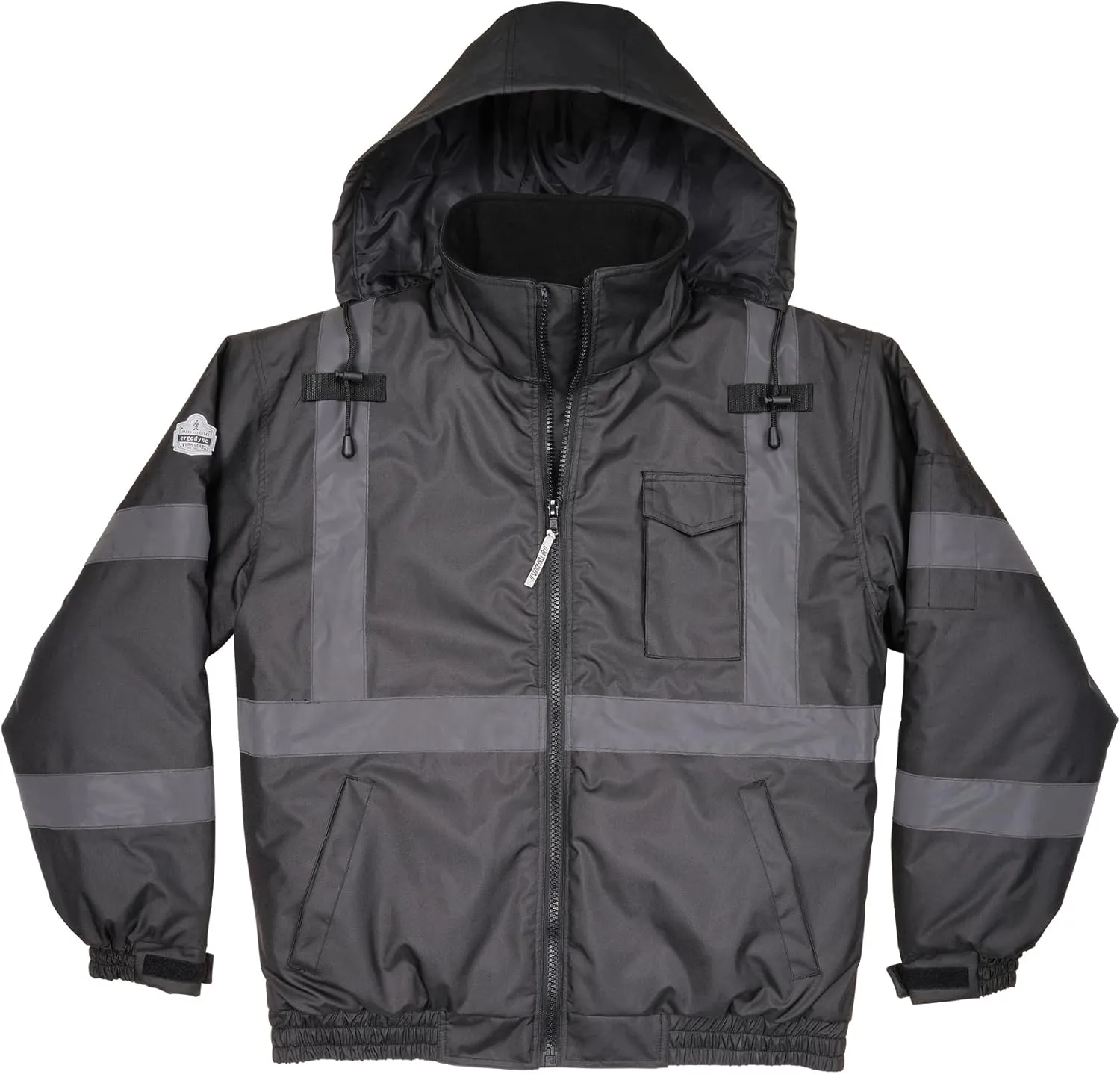 Ergodyne Unisex Adult Enhanced Visibility For Night Or Low Conditions Winter Jacket, Black, 4X-Large US