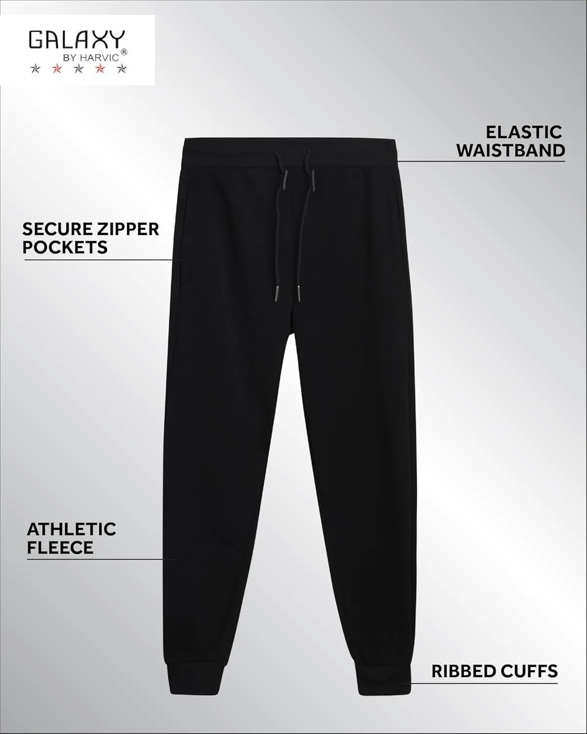Galaxy by Harvic Boys' Sweatpants - Athletic Fleece Jogger Pants with Zipper Pockets - Size Up for Ideal Fit (Sizes: 8-20)