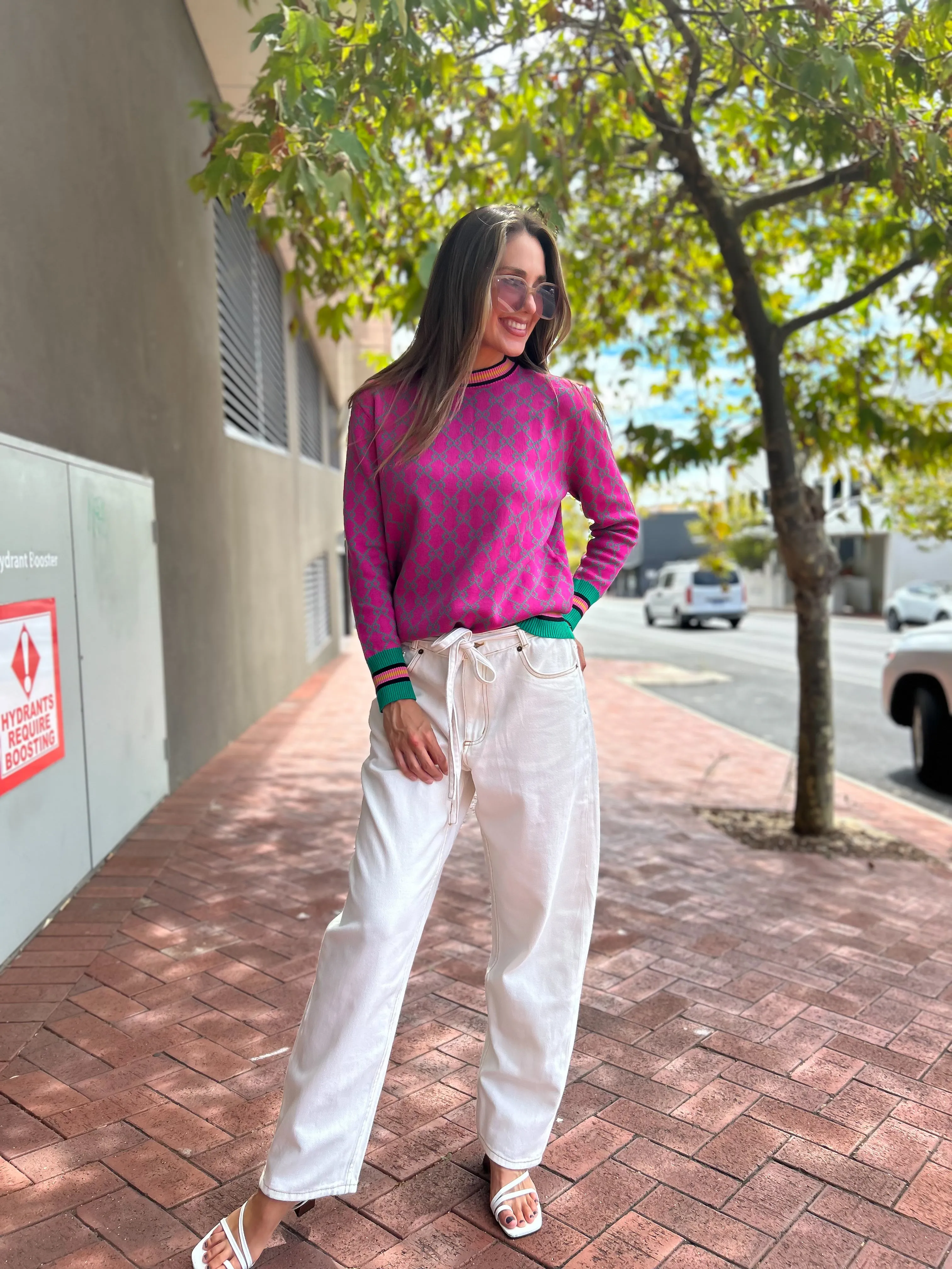 GIGI Knit - Fuchsia/Green (Pre-order)
