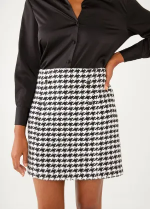 Jessica Skirt Black and White Houndstooth