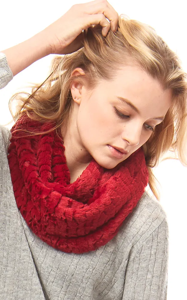 LOF524 Solid Faux Fur Infinity Scarf