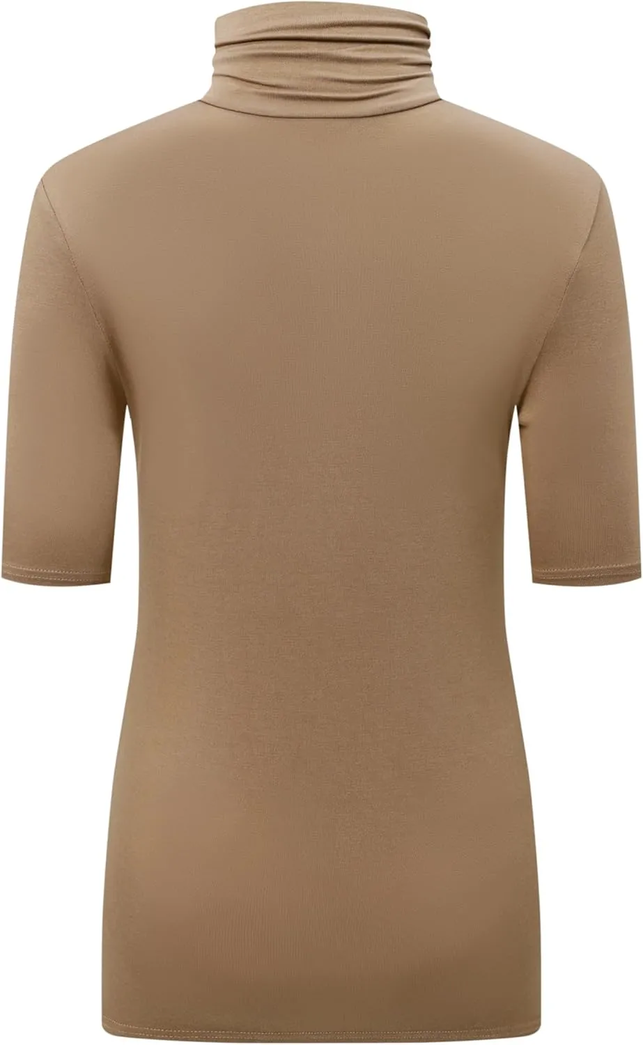OThread & Co. Women's Half Sleeve Turtleneck T-Shirt Basic Stretch Layer Comfy High Neck Top