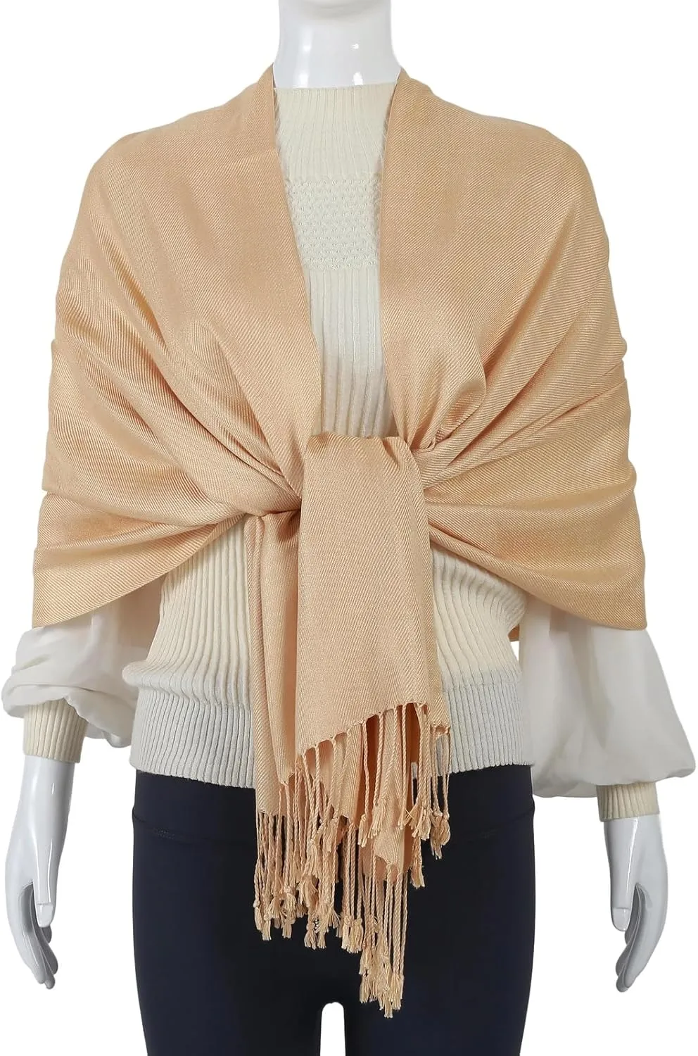 Pashmina Feel Shawl Wraps for Women Evening Dresses and Wedding Cover Up Formal Soft Silky Rave Scarf Elegant
