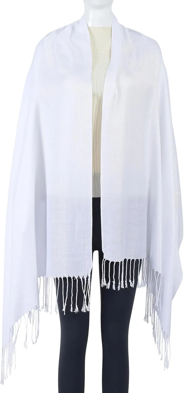 Pashmina Feel Shawl Wraps for Women Evening Dresses and Wedding Cover Up Formal Soft Silky Rave Scarf Elegant