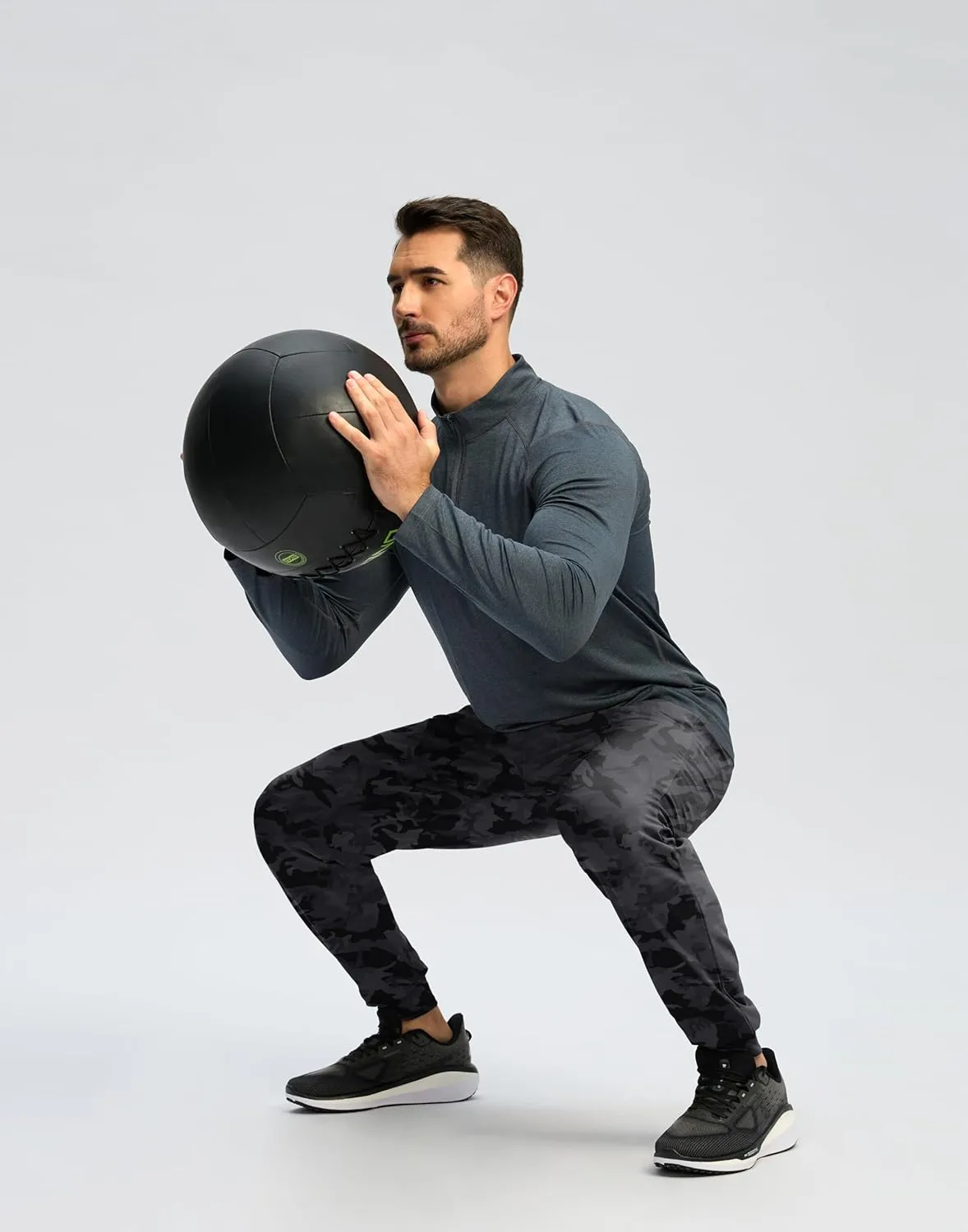 Pudolla Men's Fleece Lined Joggers Sweatpants with Zipper Pockets Winter Warm Pants for Men Running Workout Gym Athletic