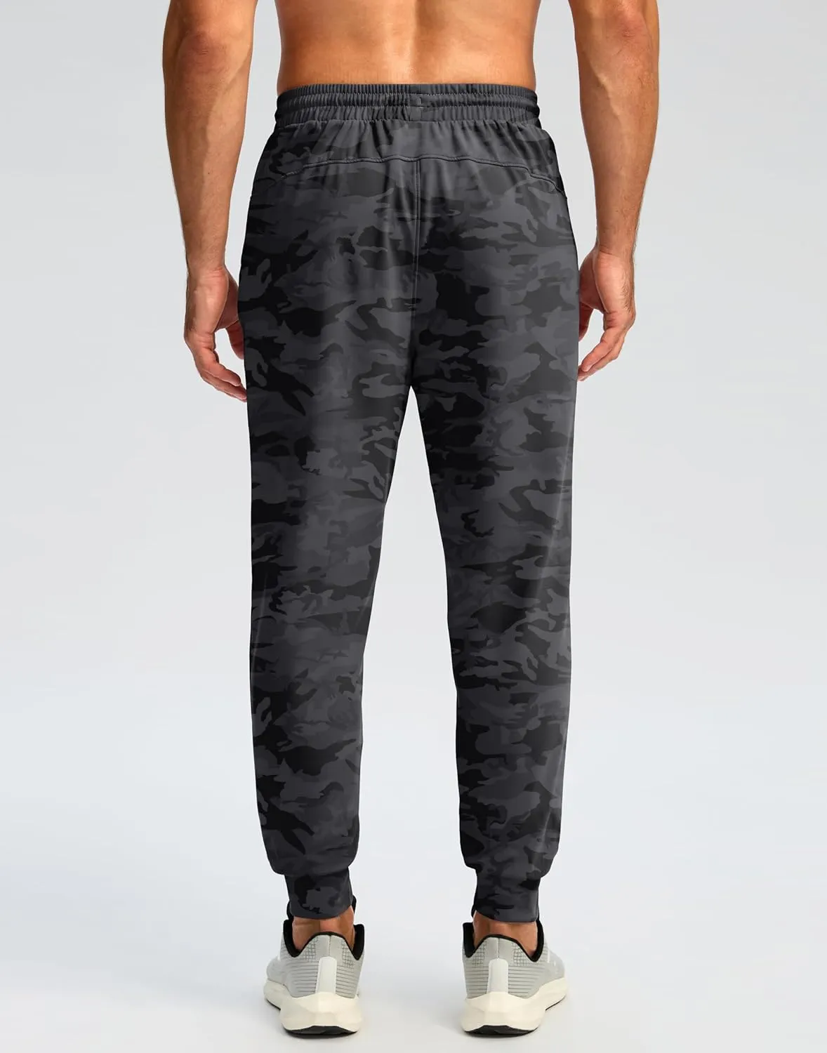 Pudolla Men's Fleece Lined Joggers Sweatpants with Zipper Pockets Winter Warm Pants for Men Running Workout Gym Athletic