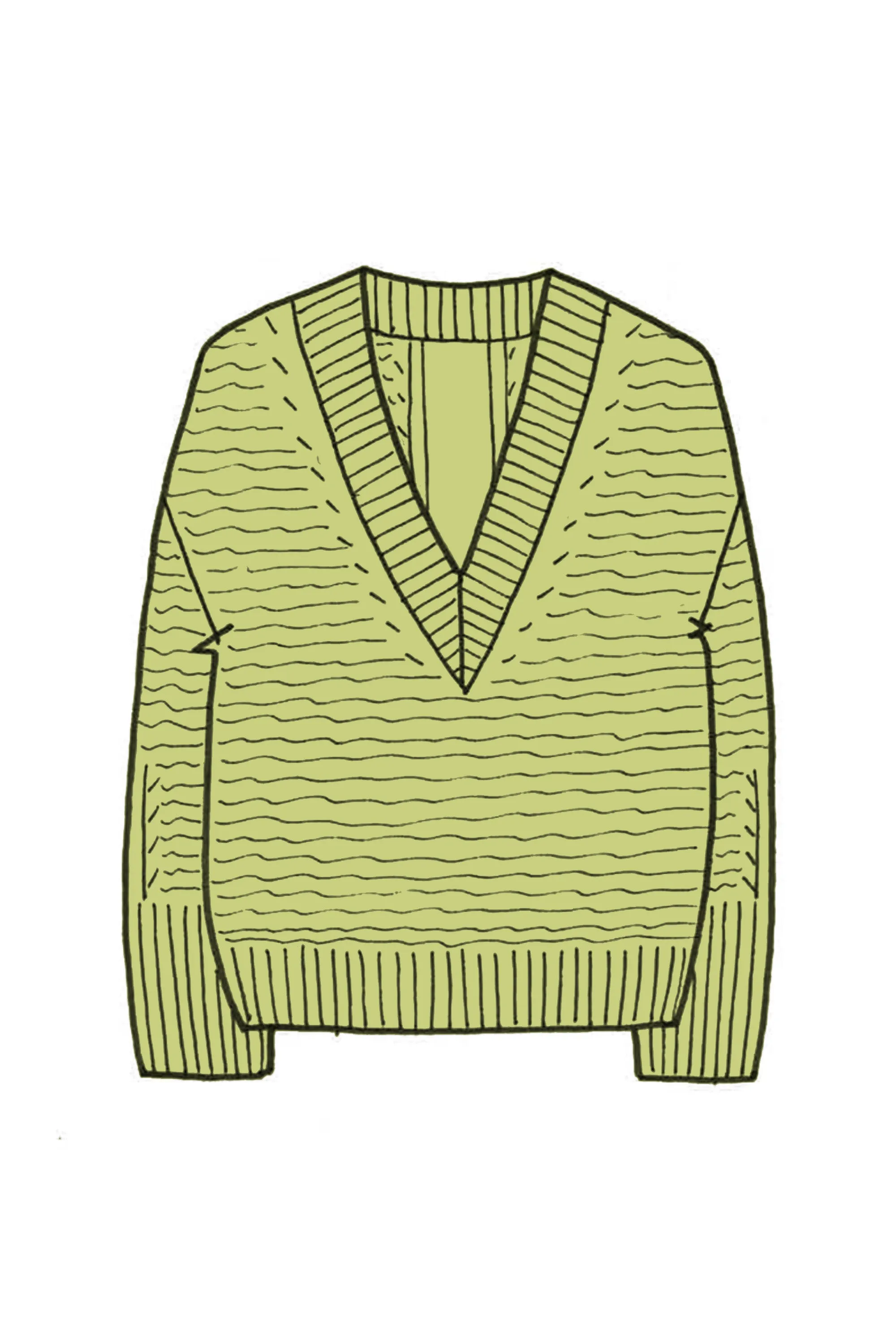 Relaxed V Neck Cashmere Sweater - Made to Order