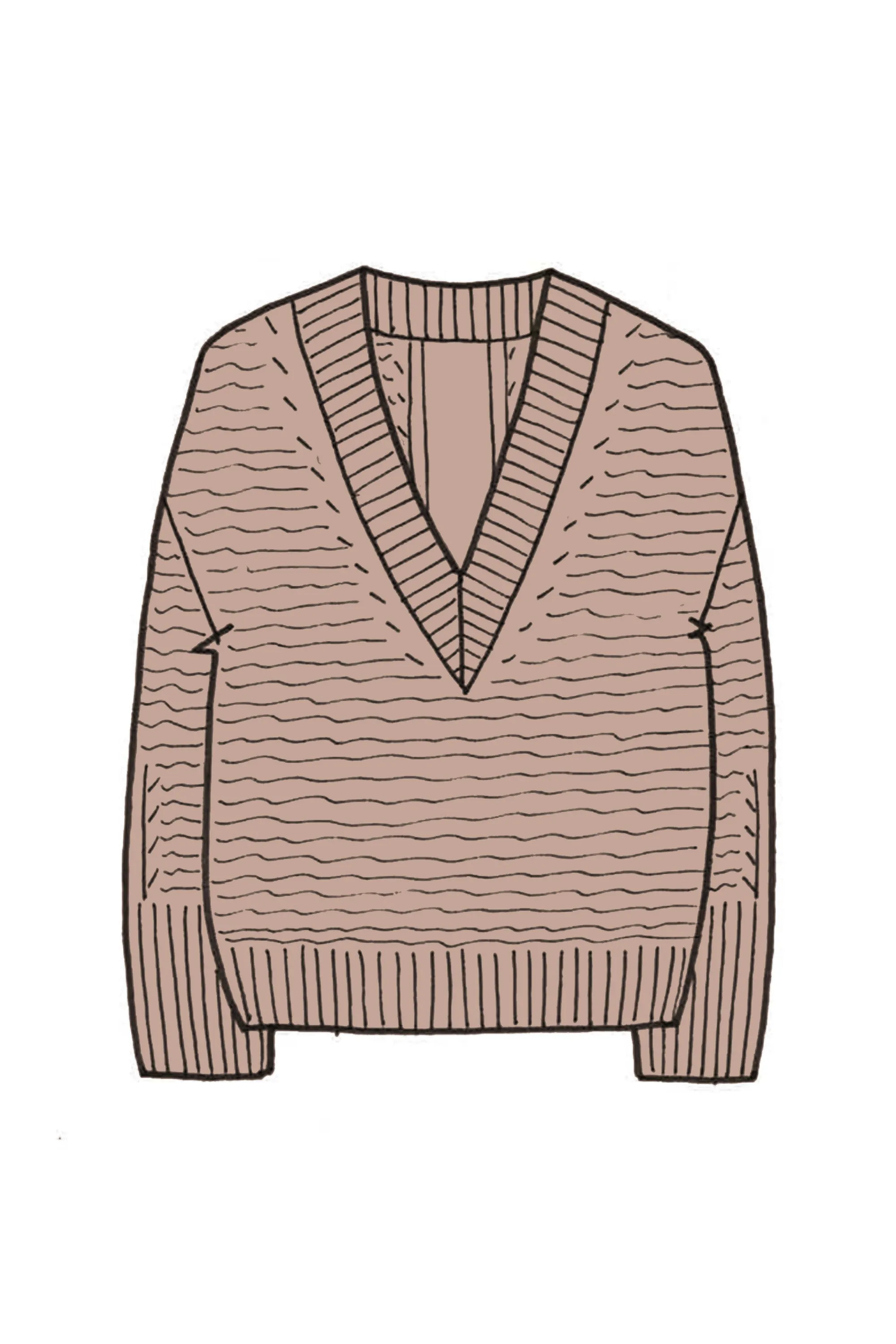Relaxed V Neck Cashmere Sweater - Made to Order