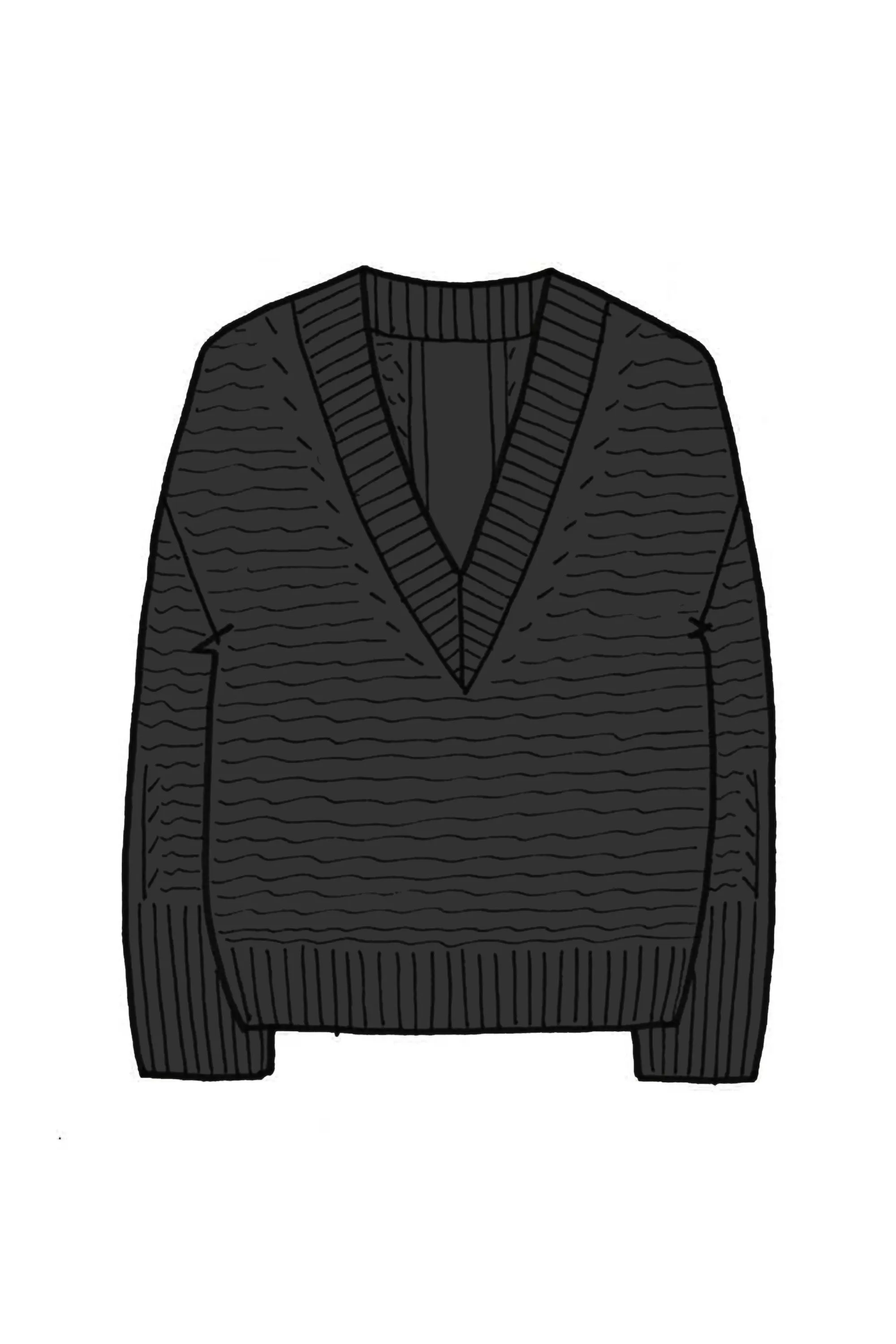 Relaxed V Neck Cashmere Sweater - Made to Order