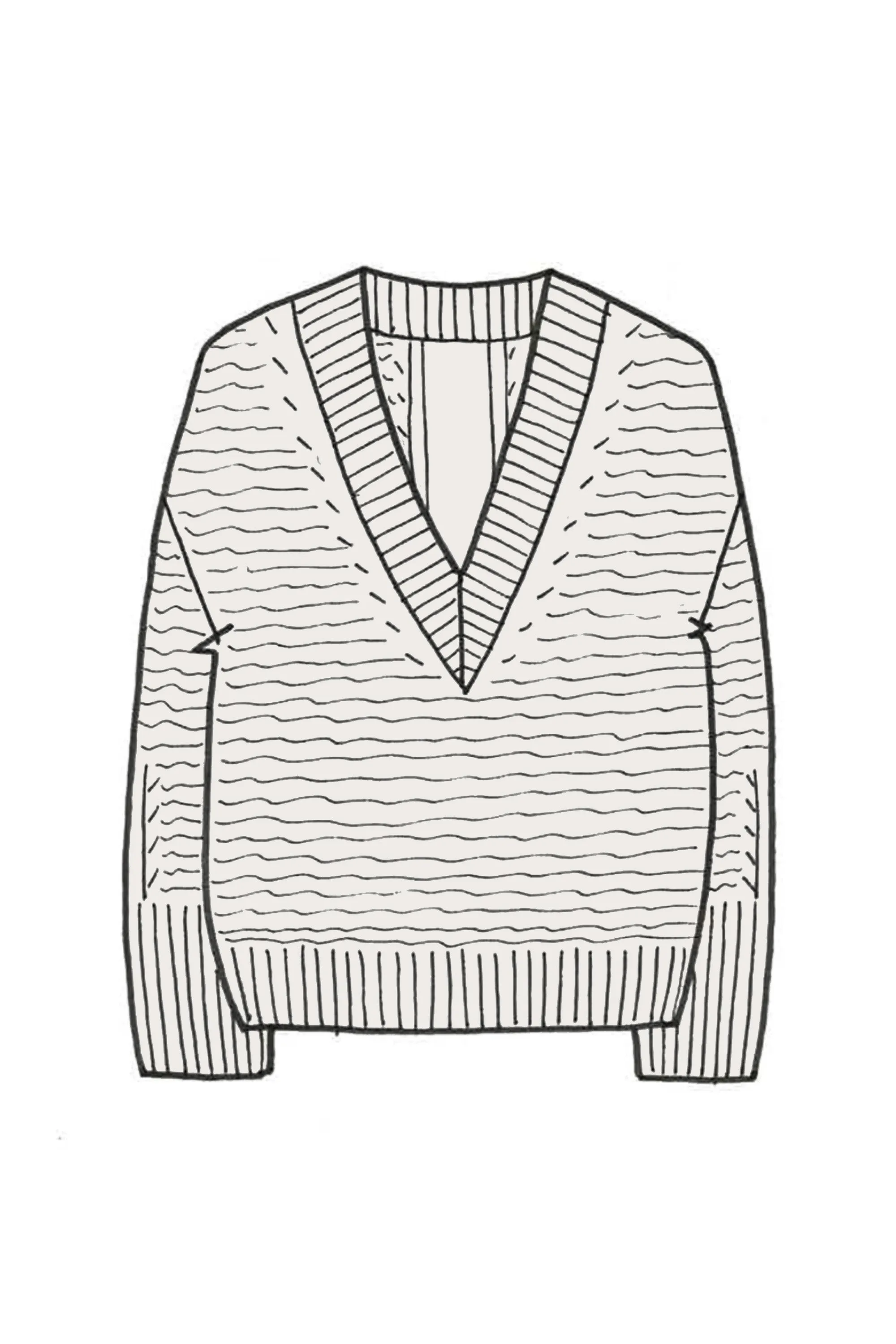 Relaxed V Neck Cashmere Sweater - Made to Order