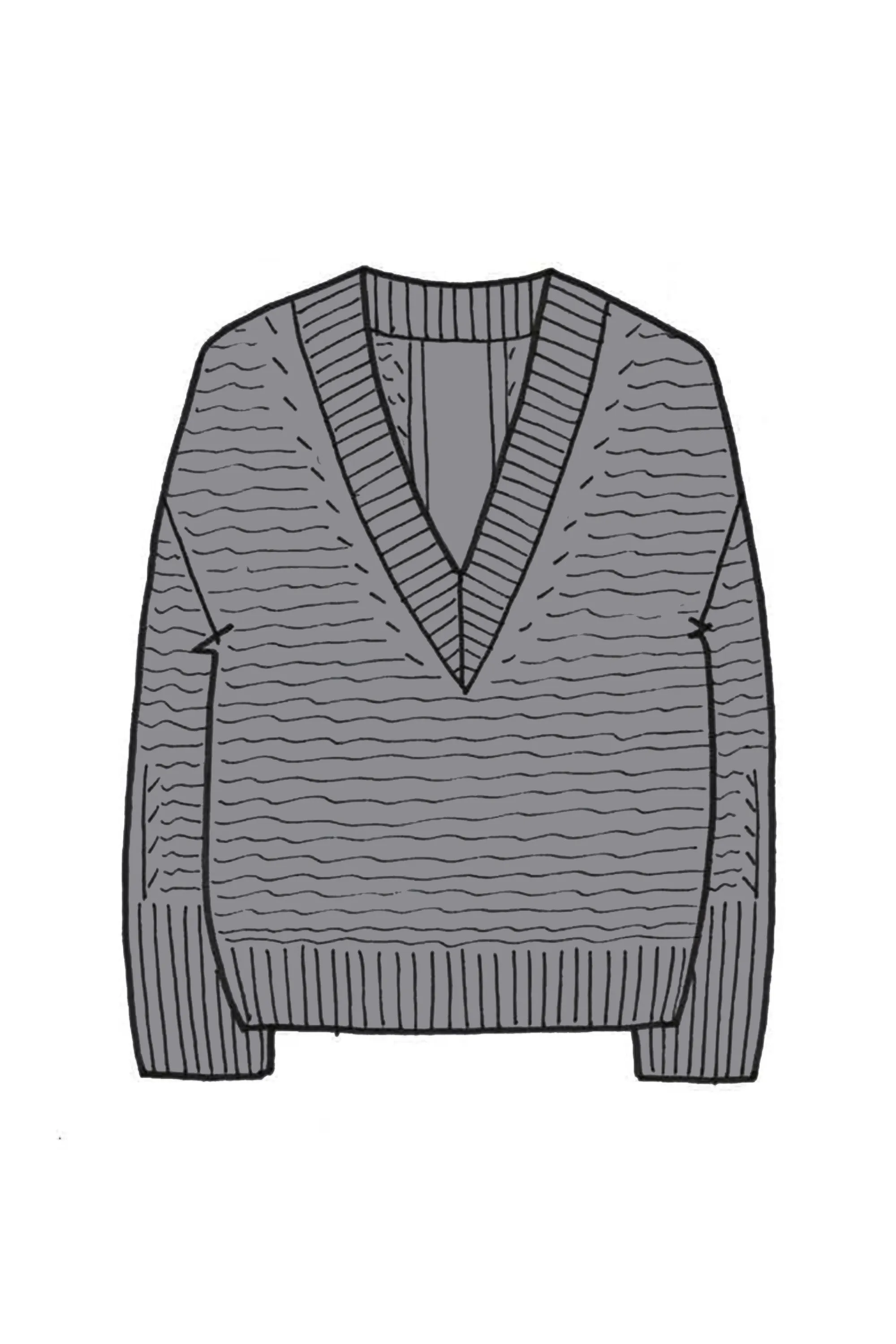 Relaxed V Neck Cashmere Sweater - Made to Order