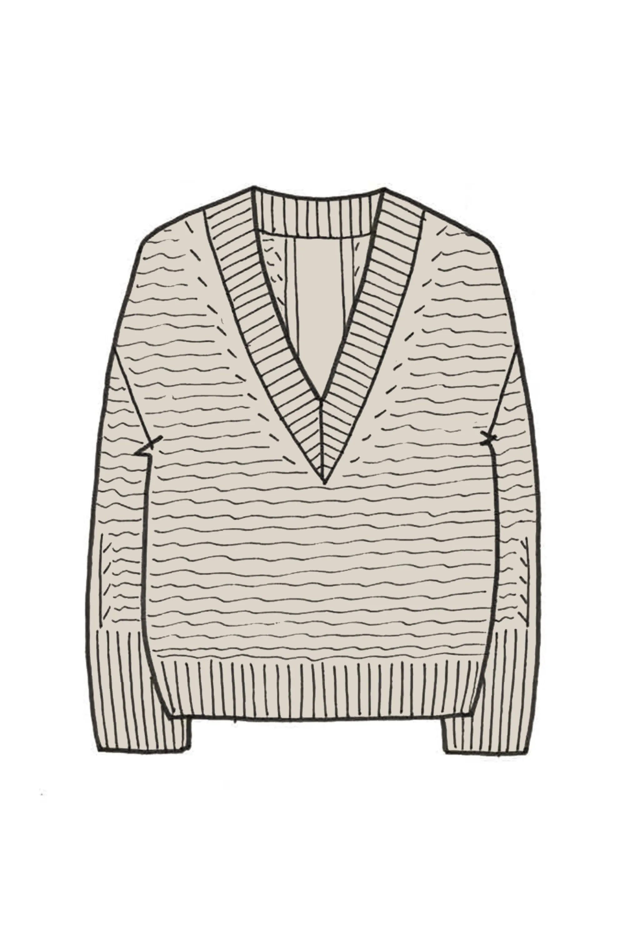 Relaxed V Neck Cashmere Sweater - Made to Order