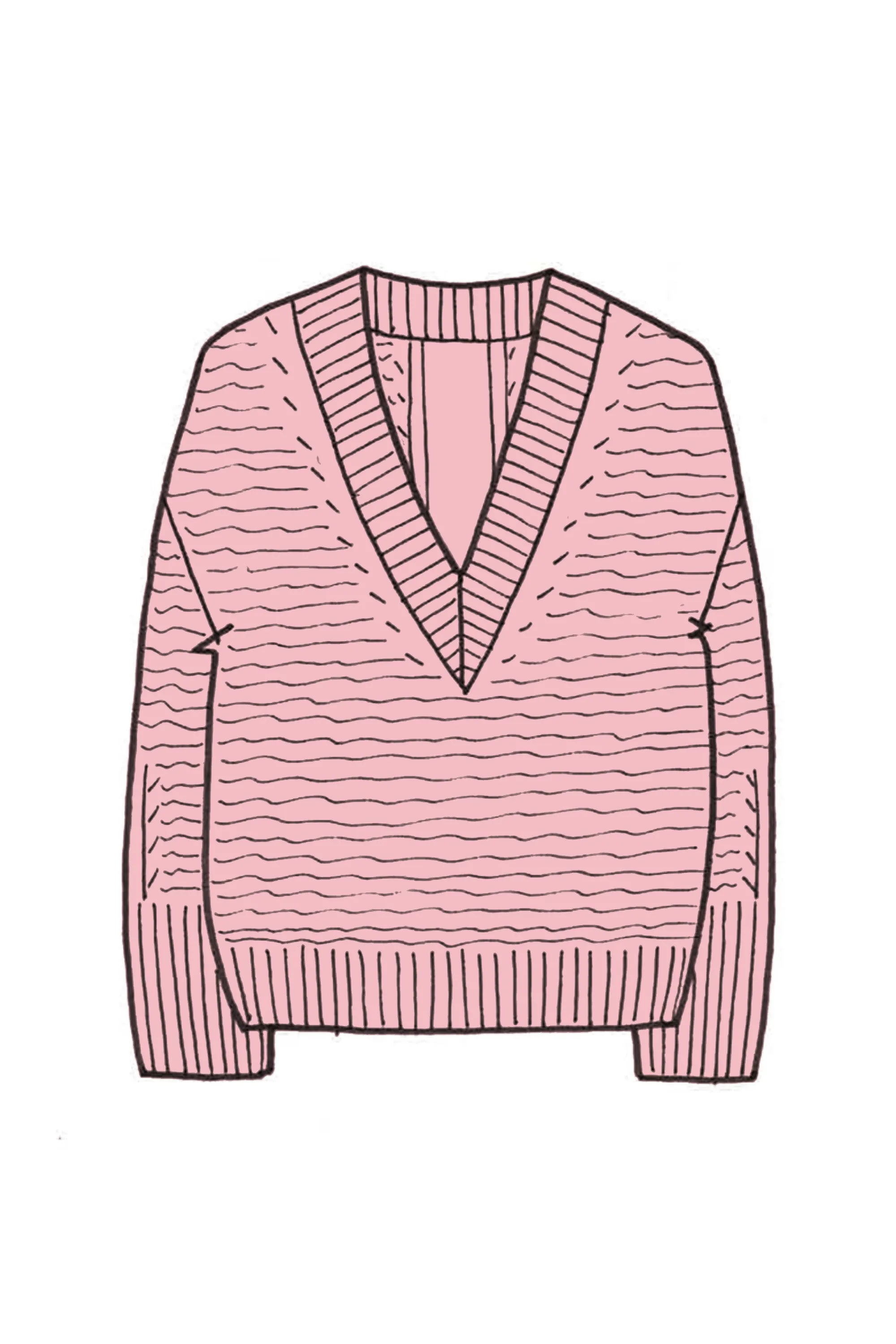 Relaxed V Neck Cashmere Sweater - Made to Order