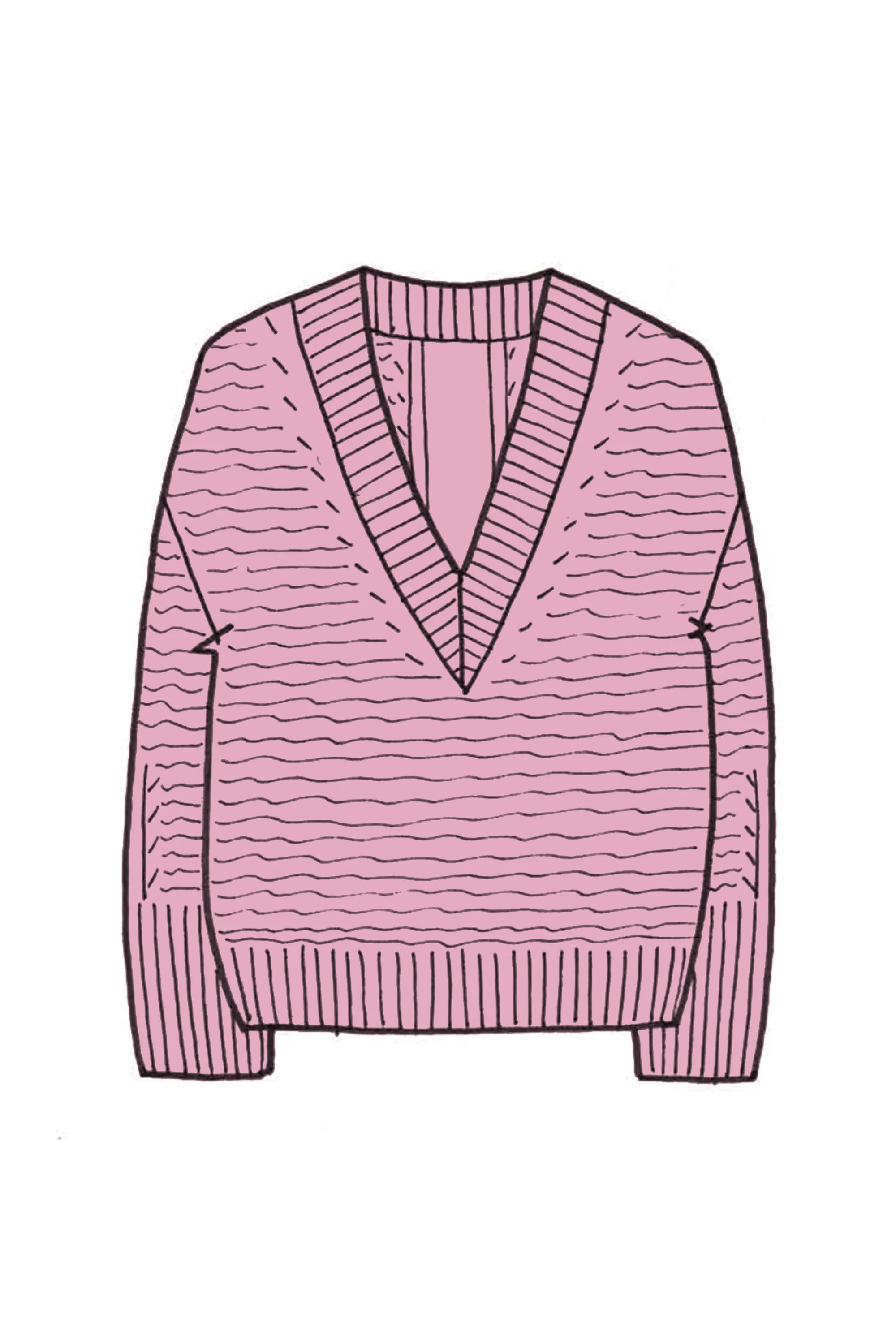 Relaxed V Neck Cashmere Sweater - Made to Order