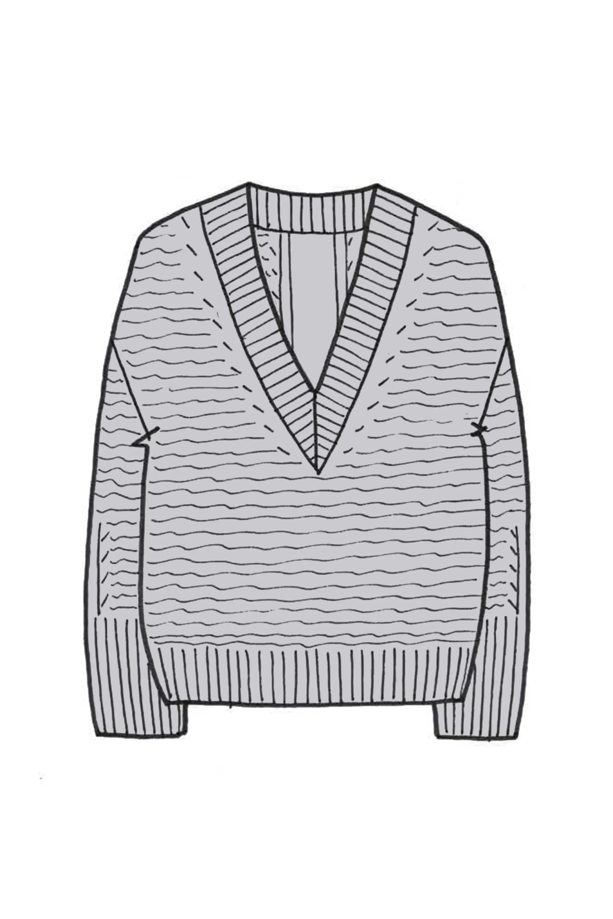Relaxed V Neck Cashmere Sweater - Made to Order