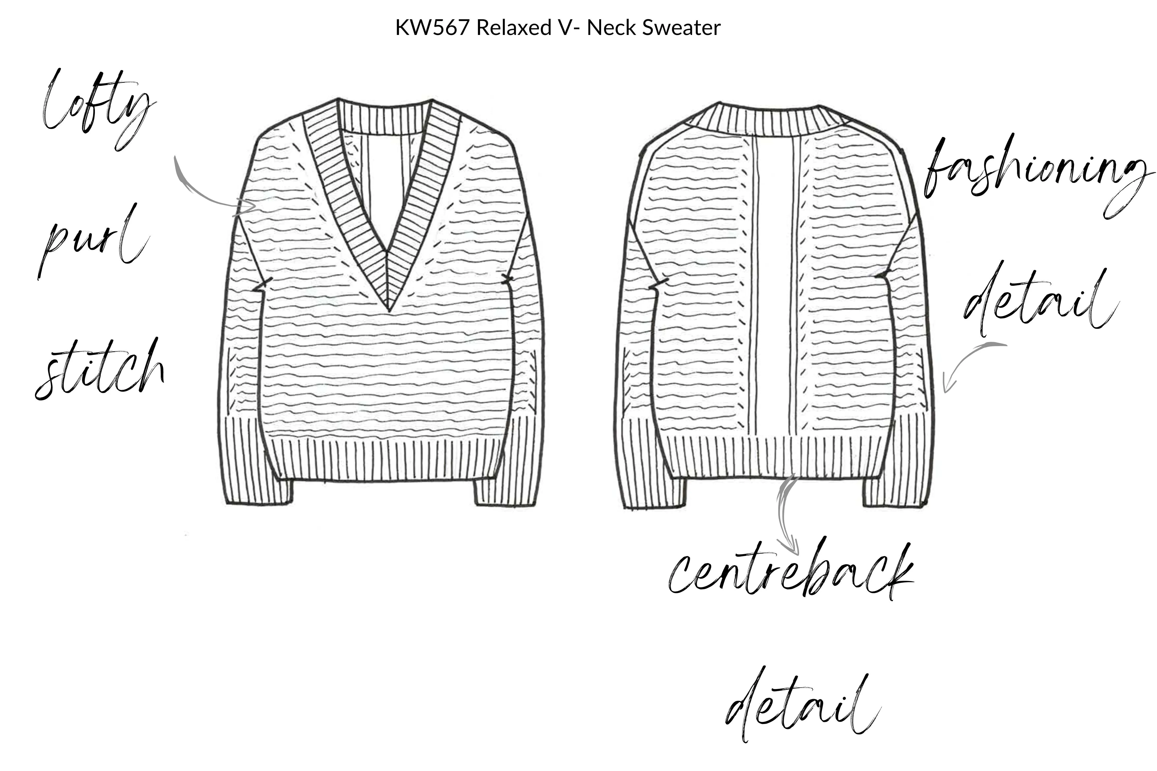 Relaxed V Neck Cashmere Sweater - Made to Order