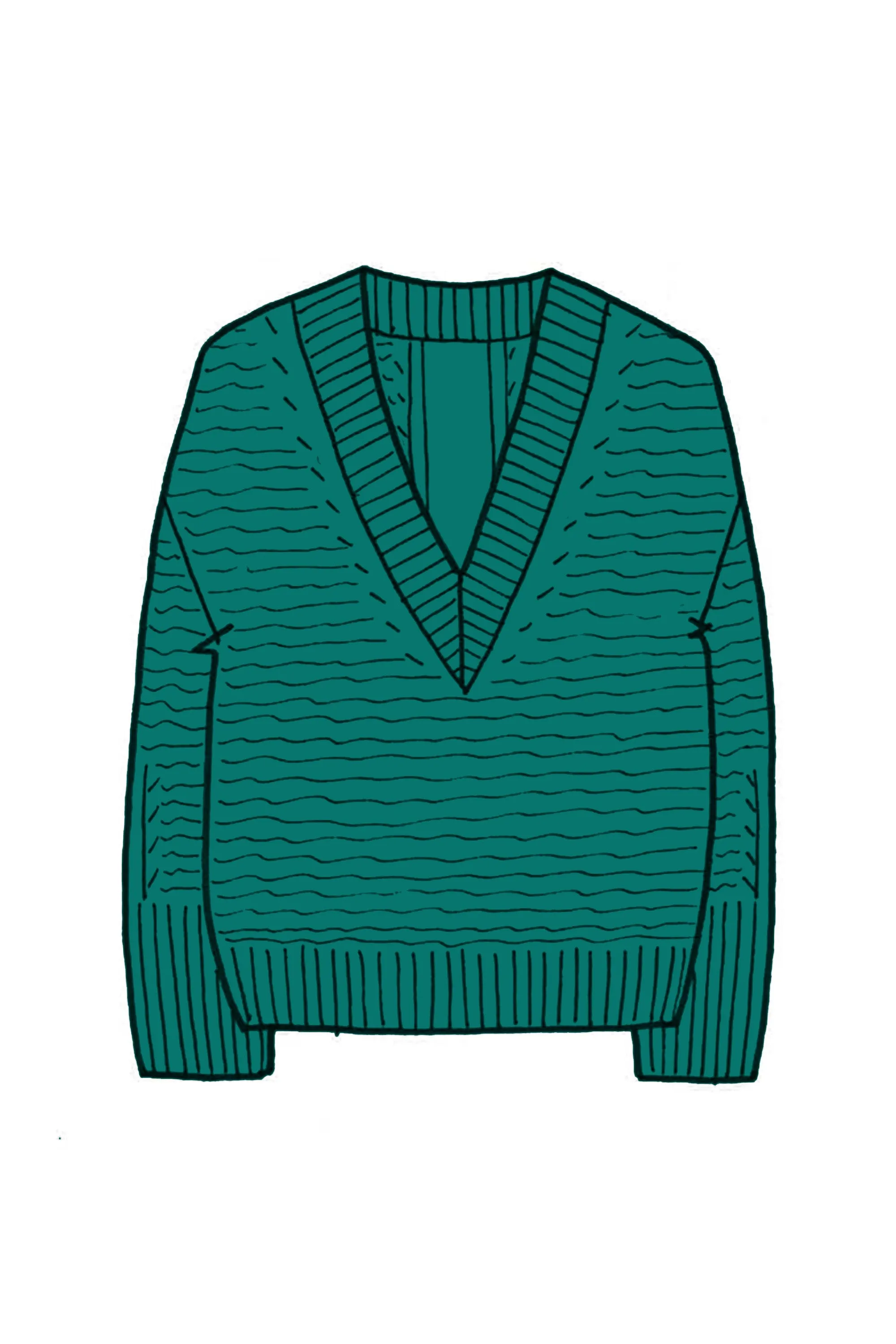 Relaxed V Neck Cashmere Sweater - Made to Order