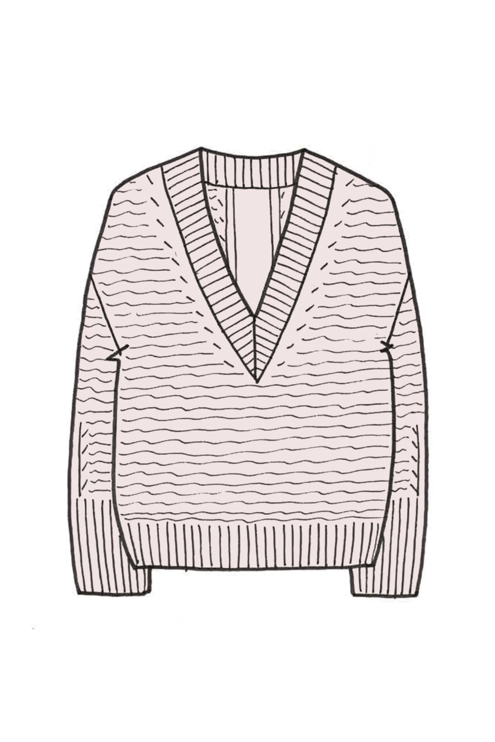 Relaxed V Neck Cashmere Sweater - Made to Order