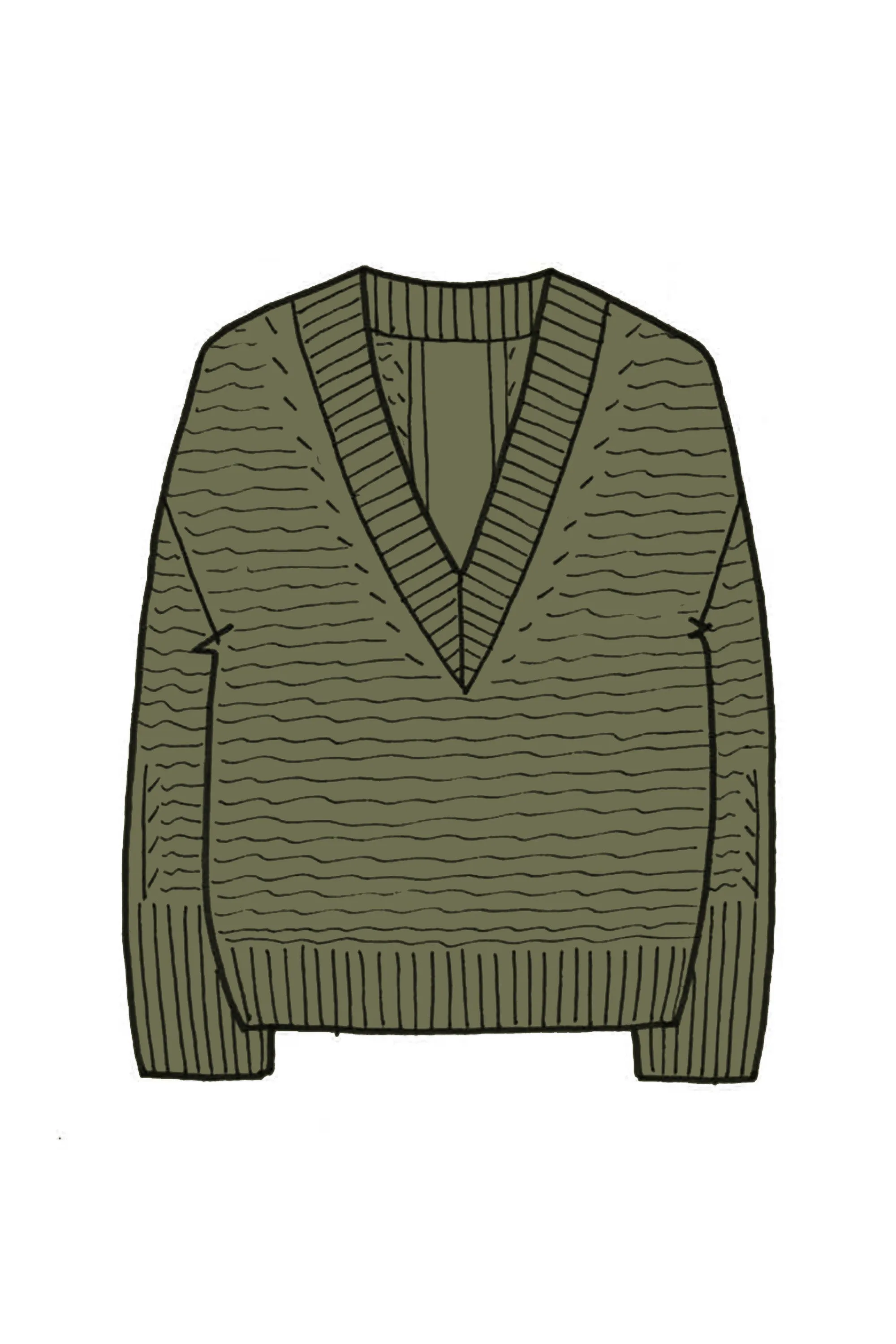 Relaxed V Neck Cashmere Sweater - Made to Order