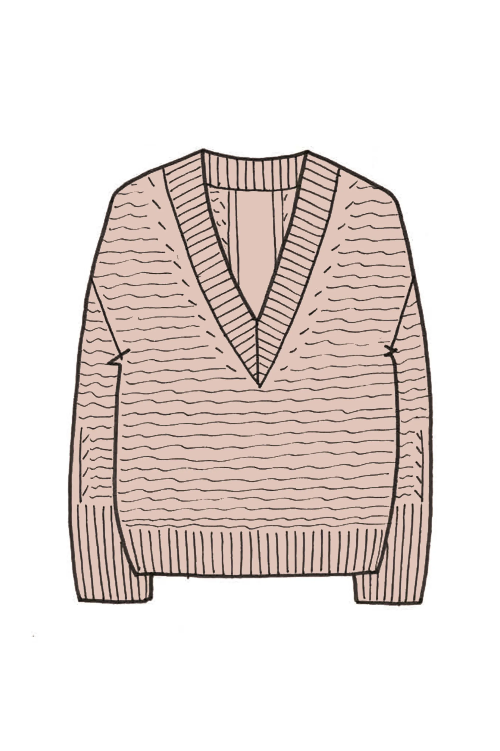 Relaxed V Neck Cashmere Sweater - Made to Order