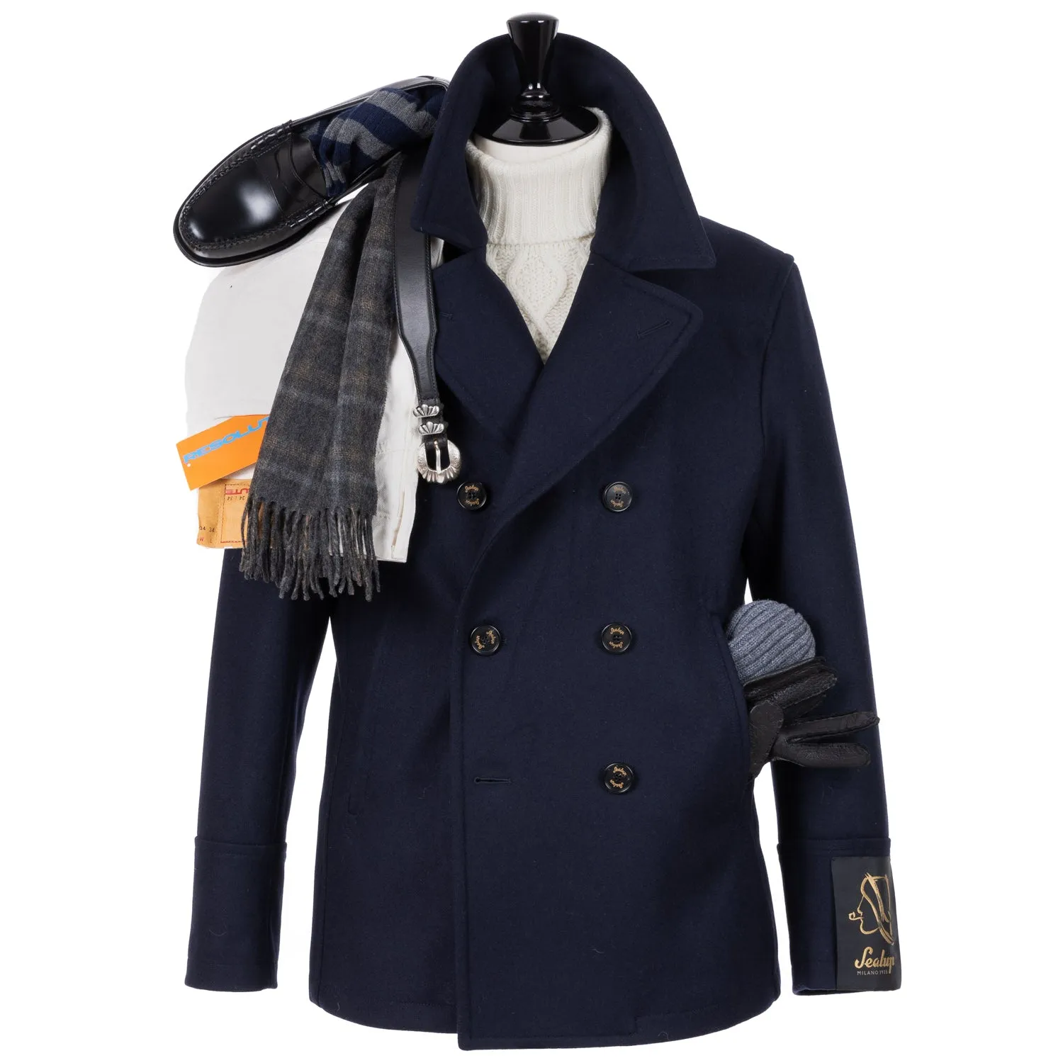 Sealup x MJ: Dark Blue Caban Jacket "Amalfi" made of pure Wool - Iconic Sealup