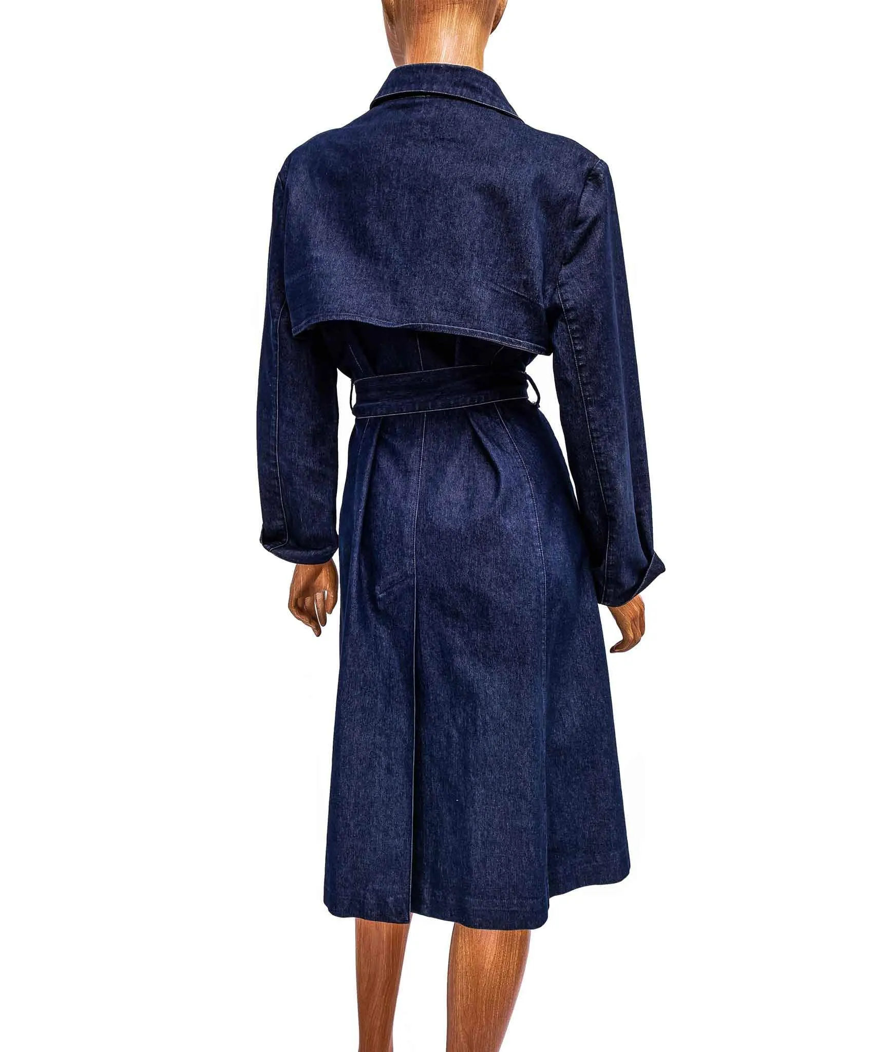 Trench Coat with Button Closure and Waist Tie