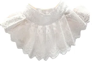 YAKEF Lady Half-Shirt Blouse Detachable Lace Chiffon Fake Collars Dicky Collar Faux Collar